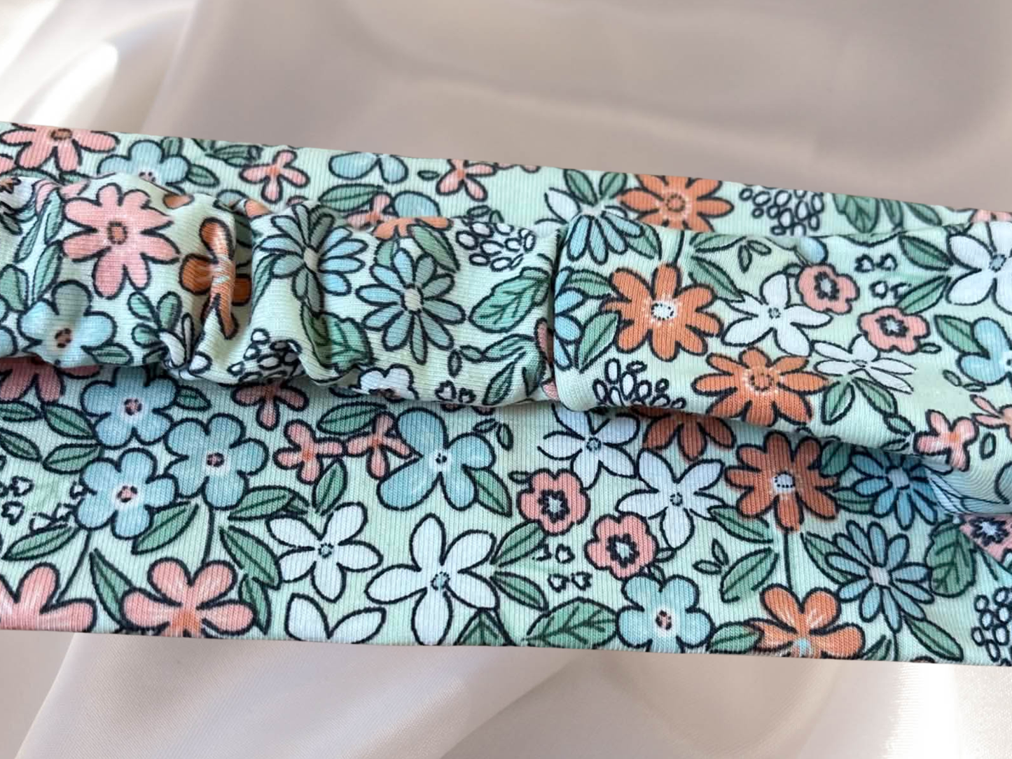 Bandeau cheveux floral vert