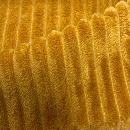 Tissu velours 21 très large côte uni ocre