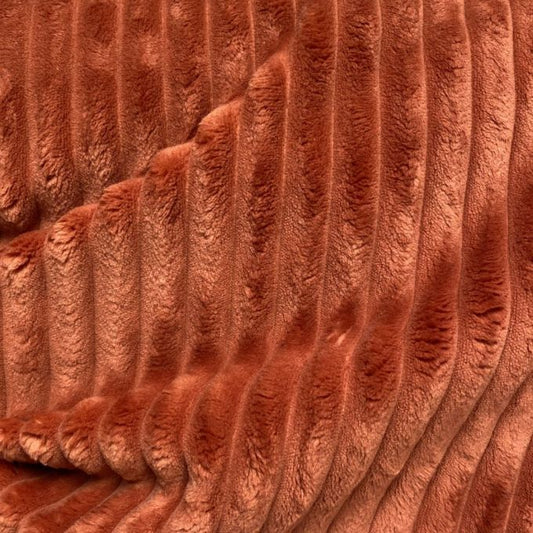 Tissu V 17 très large côte uni terracotta