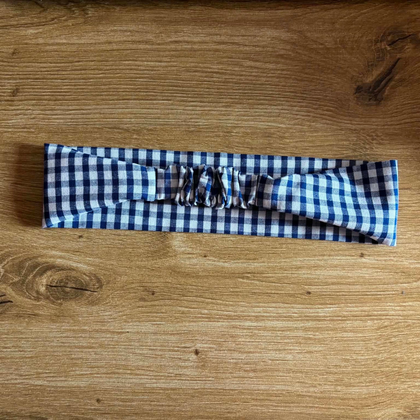 Bandeau cheveux vichy  bleu