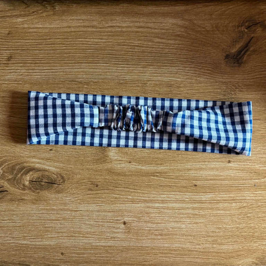 Bandeau cheveux vichy  bleu