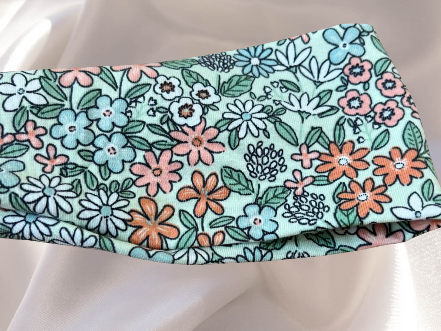 Bandeau cheveux floral vert