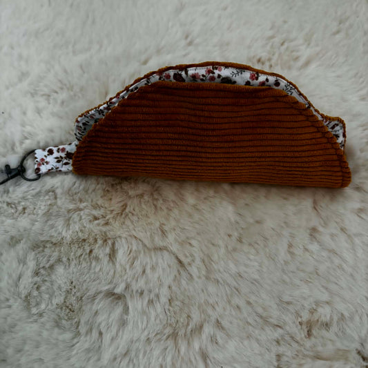 Étui à  lunettes velours  moutarde