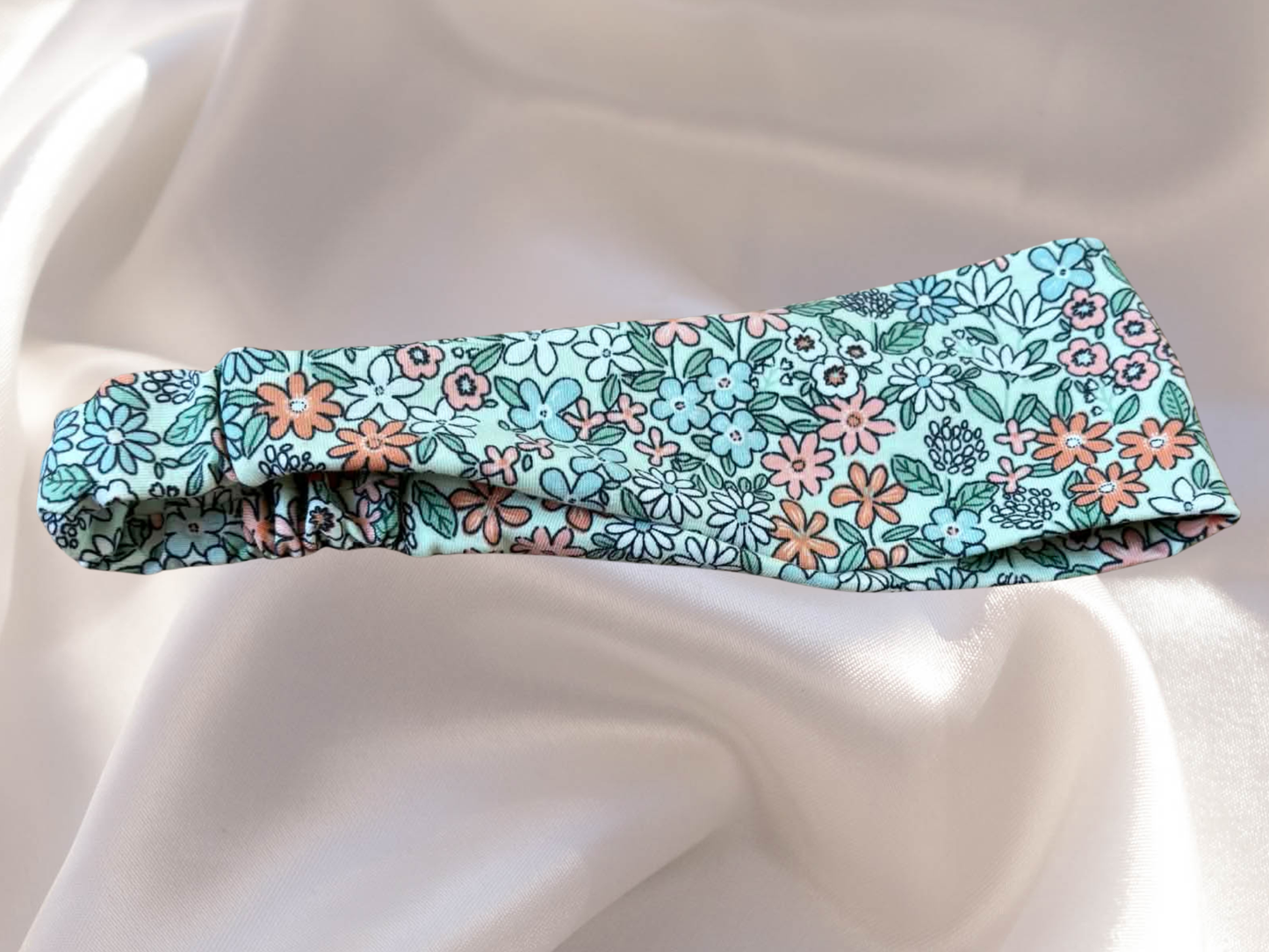 Bandeau cheveux floral vert