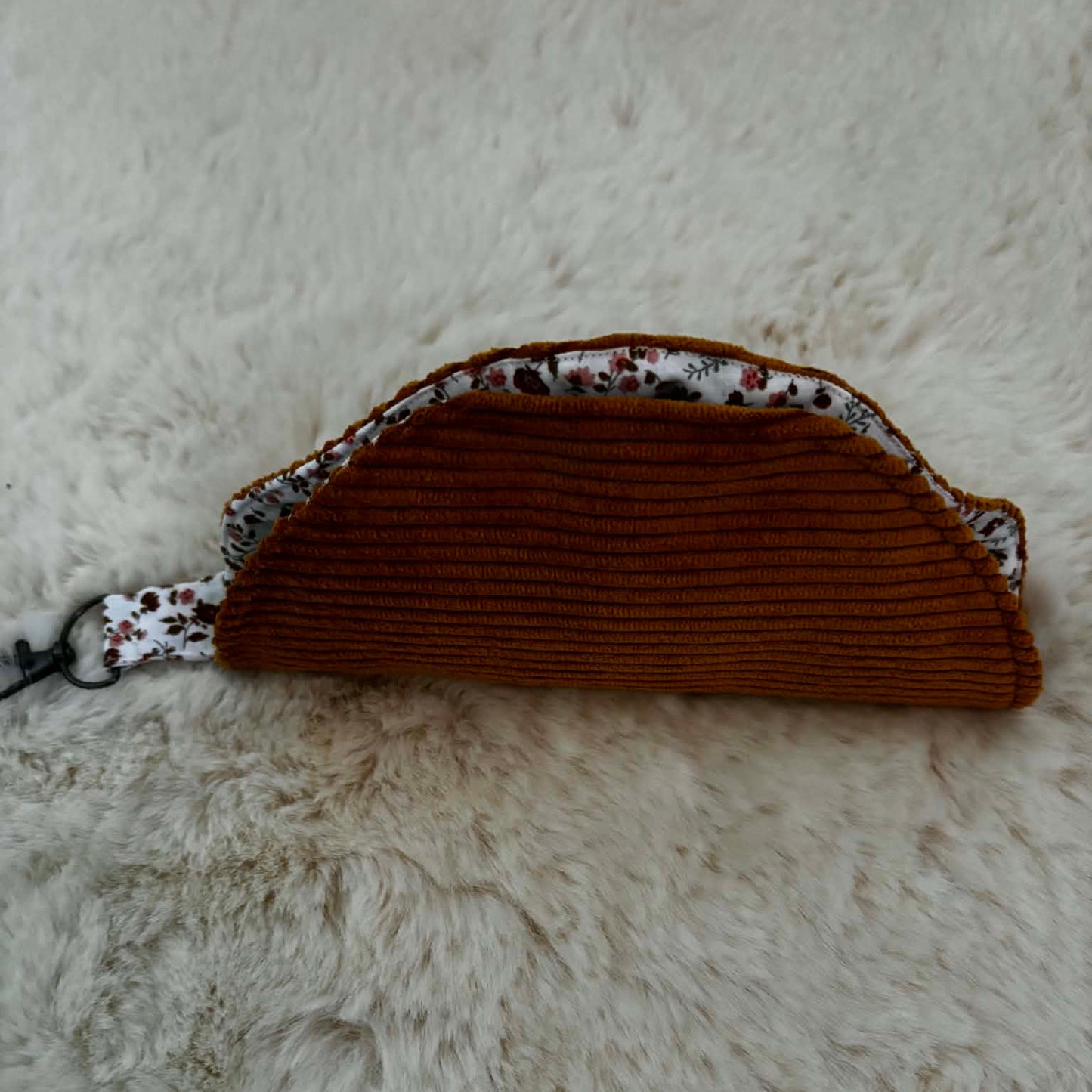 Étui à  lunettes velours  moutarde