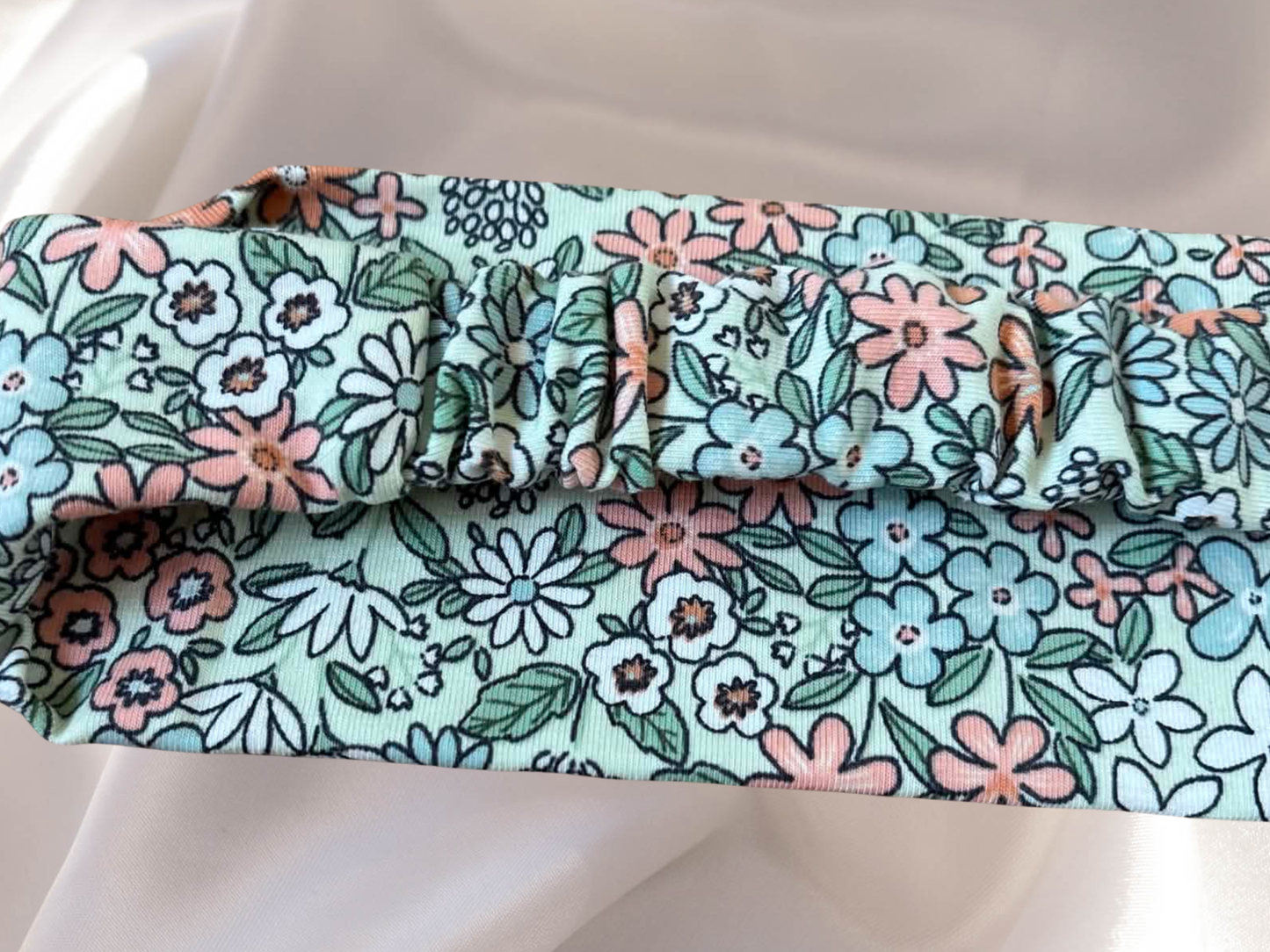 Bandeau cheveux floral vert