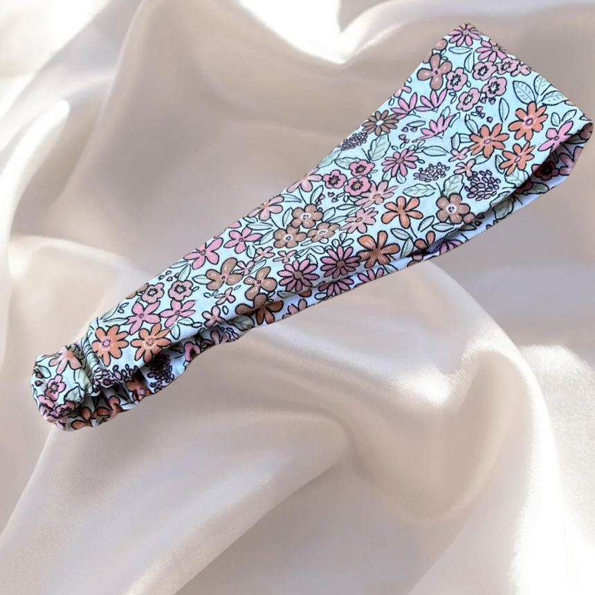 Bandeau cheveux floral rouge